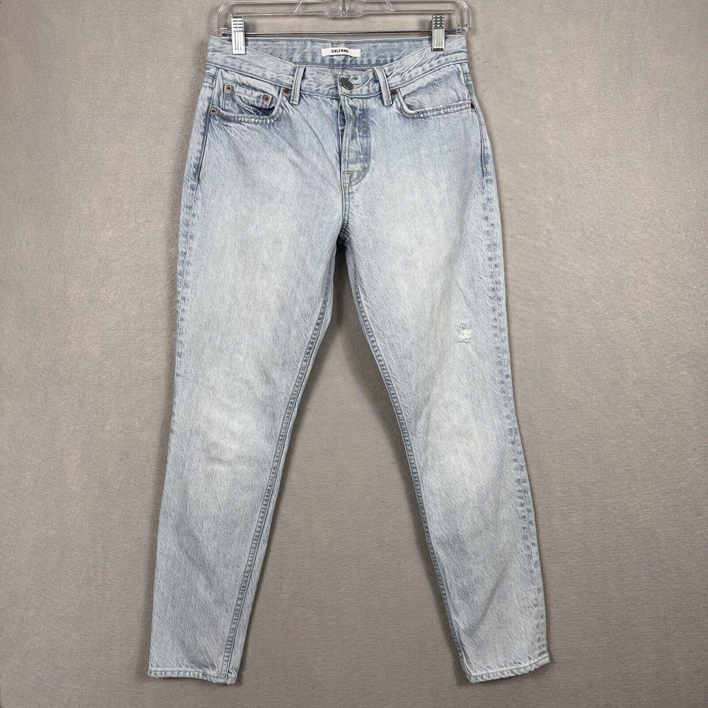 GRLFRND Jeans Size 27 Light Wash Blue Denim Skinny Button Fly Yasmin Jeans